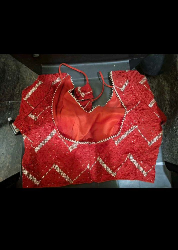 Red Embellished Blouse