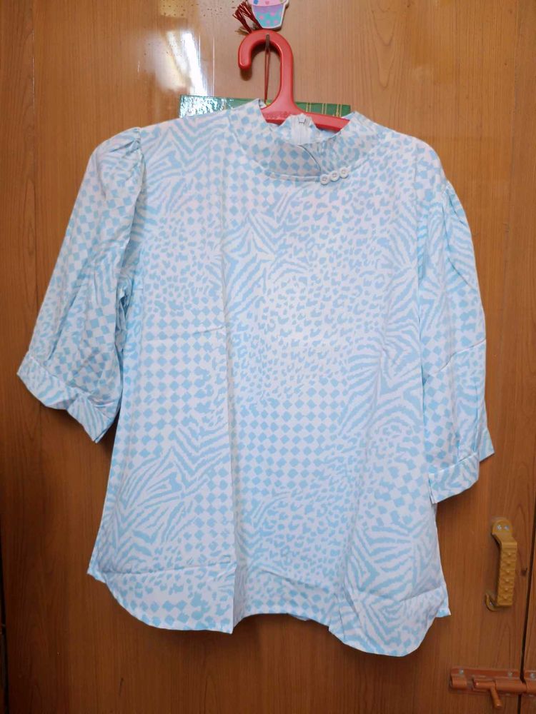 New Patterned Blue Top