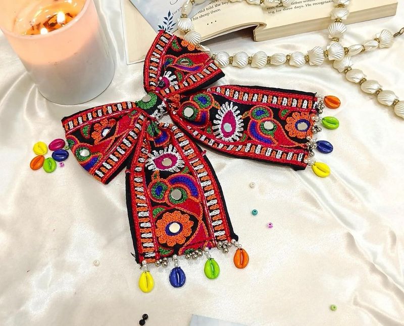 Embroidered Hair Accessory Bow navratri