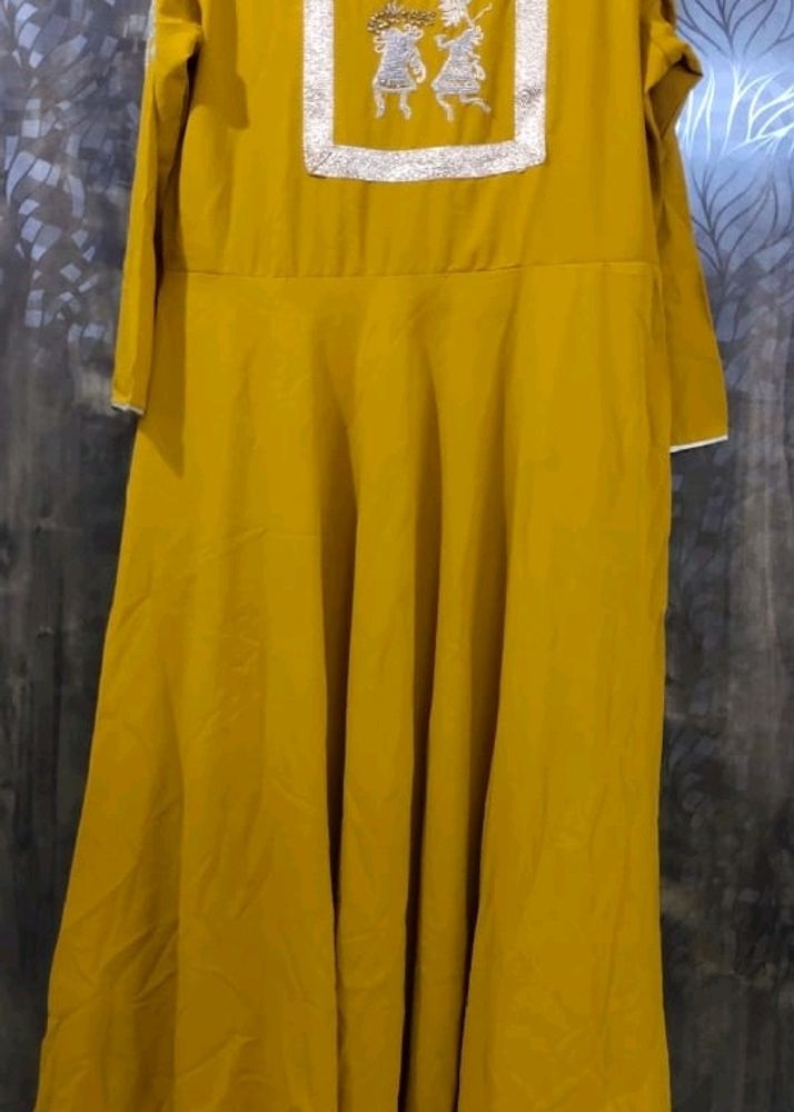 yellow long kurti