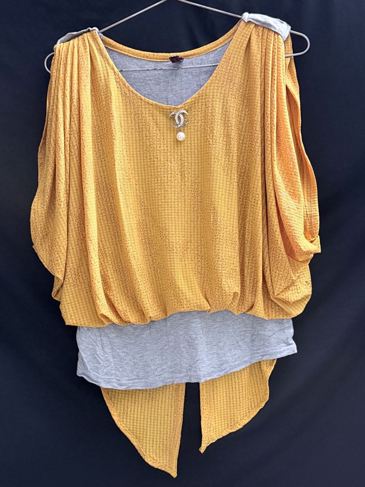 Stylish Mustard Layered Top