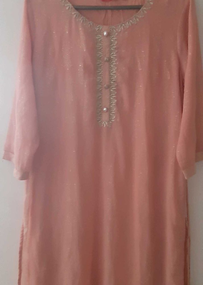 Peach/pink Shade Festive Kurta