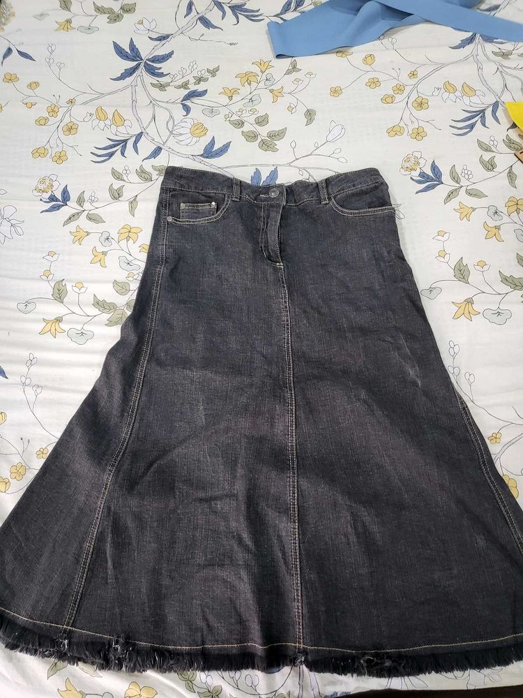 Denim A-Line Skirt