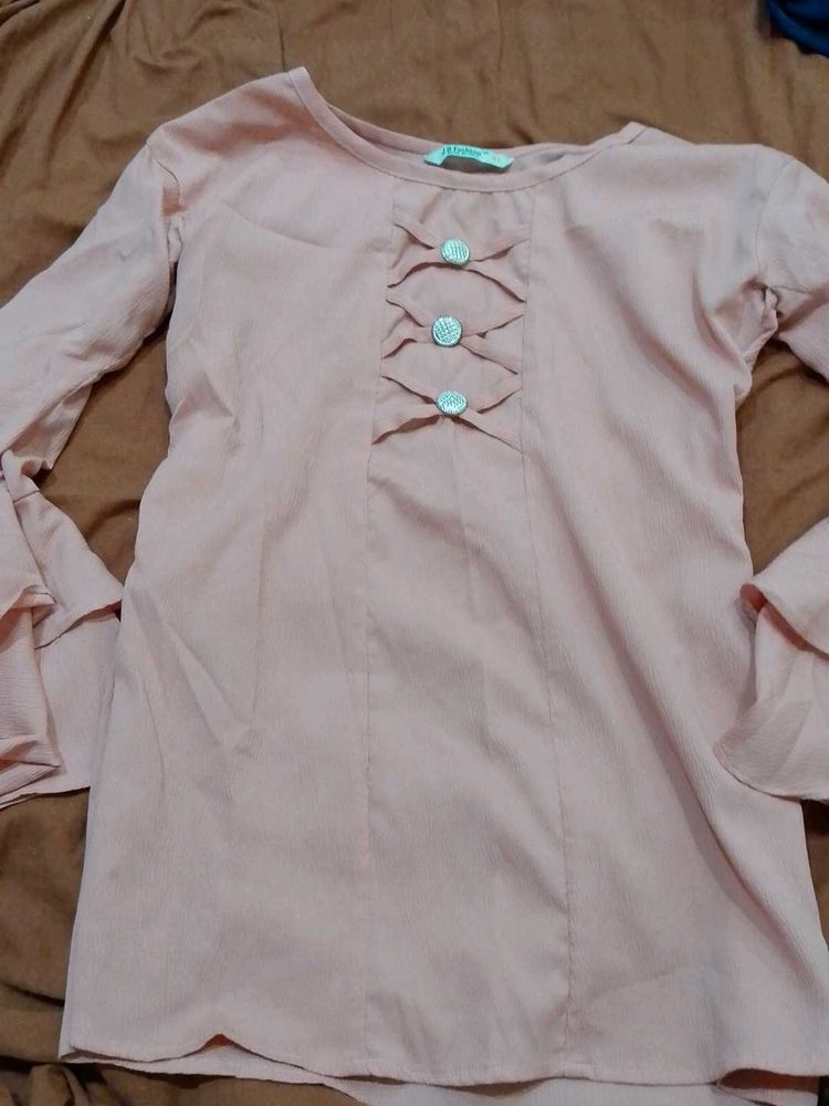 Pink Long Sleeve Blouse