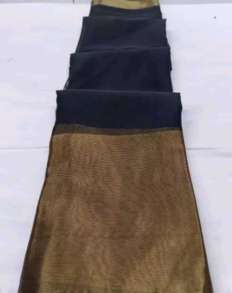 Black/Gold Colour Net Saree