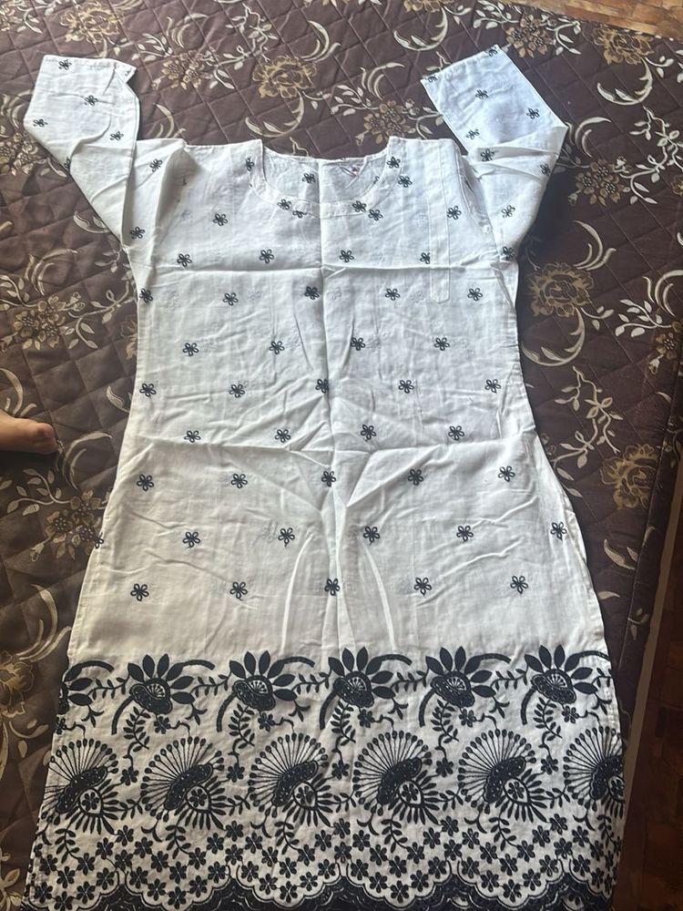 White Embroidered Tunic Dress