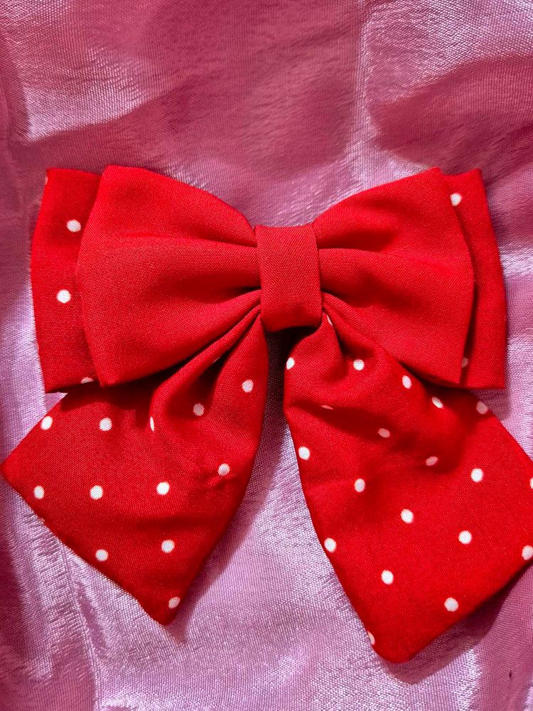 Polka Dot Hair Bow