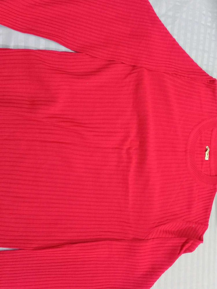Red Knit Top