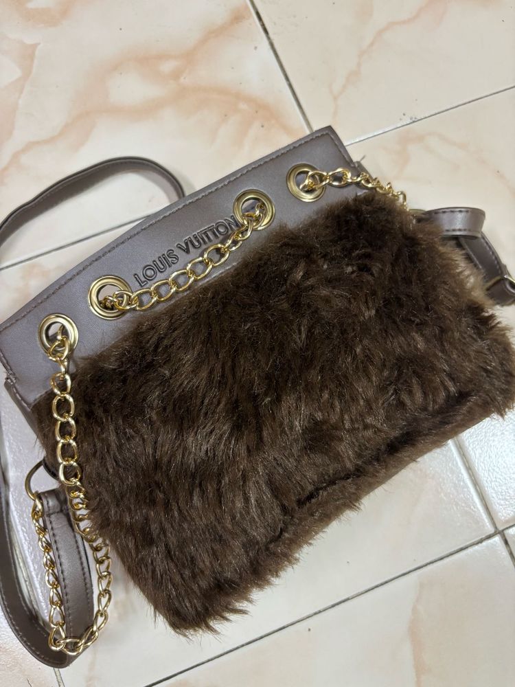 Stylish Furr Handbag/ Shoulder Bag/sling Bag