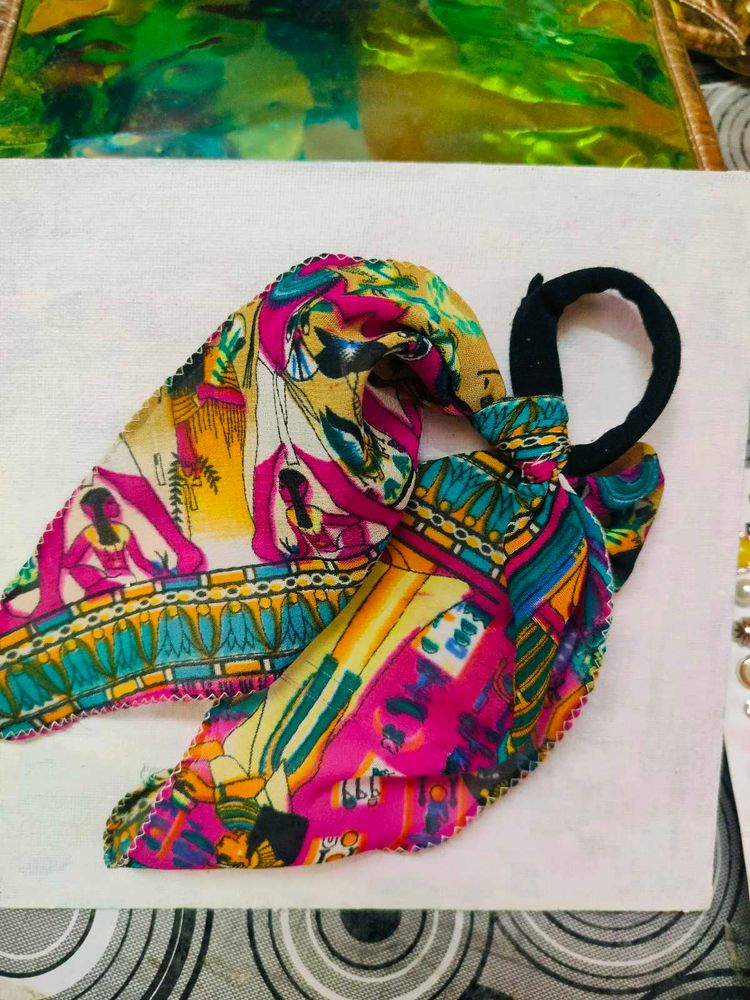 Colorful Printed Hair Tie Scarf