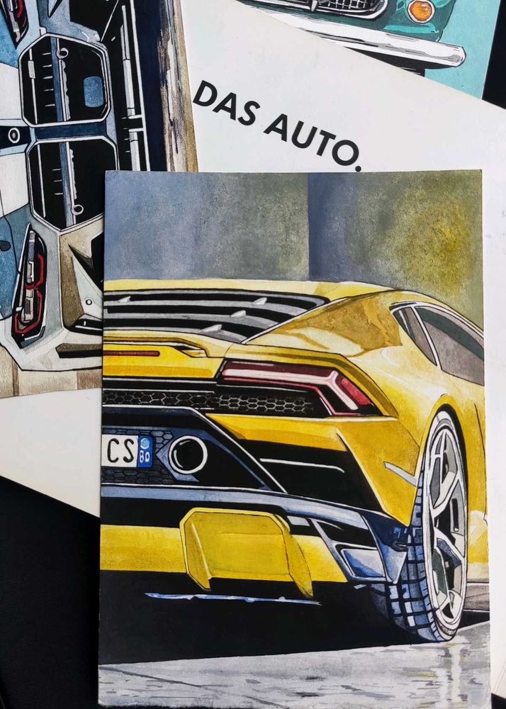 Lamborghini Huracan Watercolor Painting