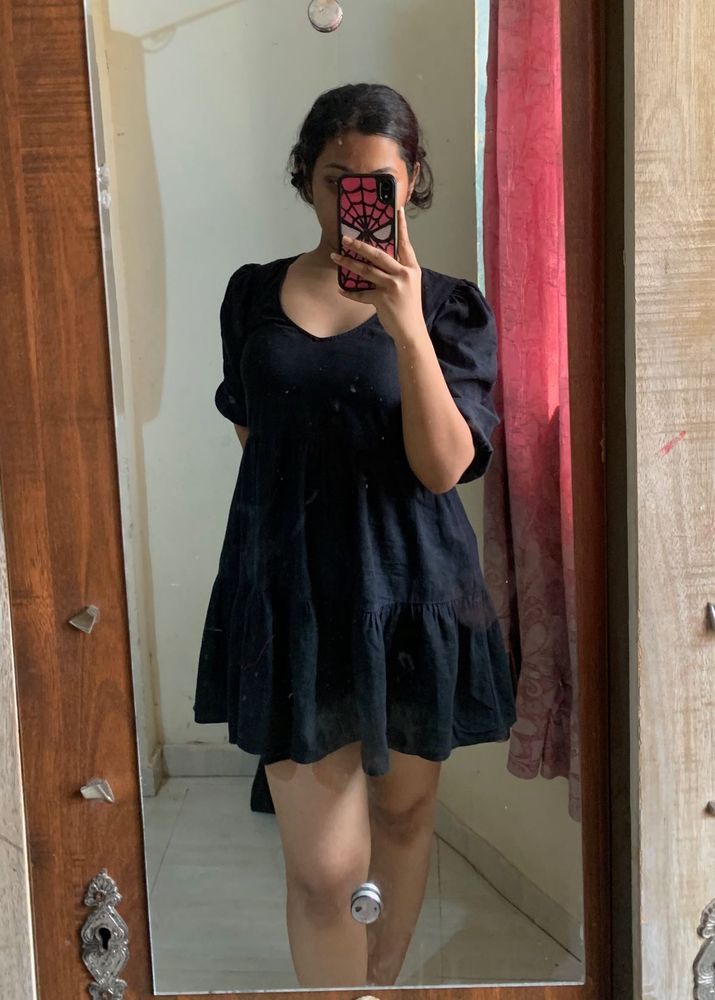 Black Puff Sleeve Dress