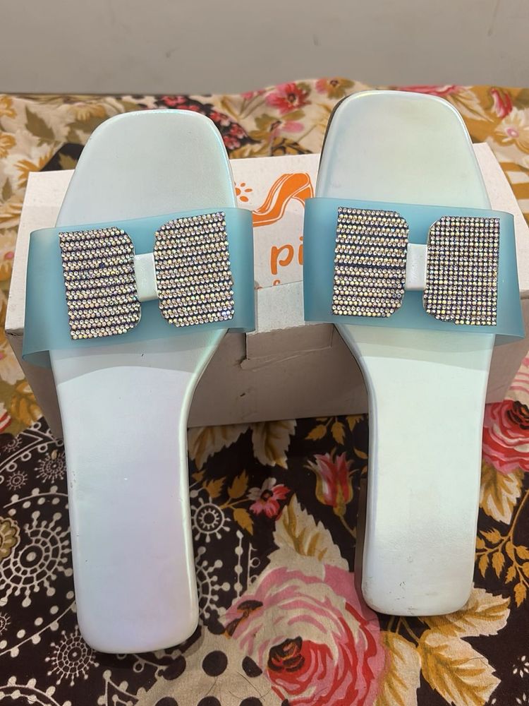 Sparkly Bow Slides