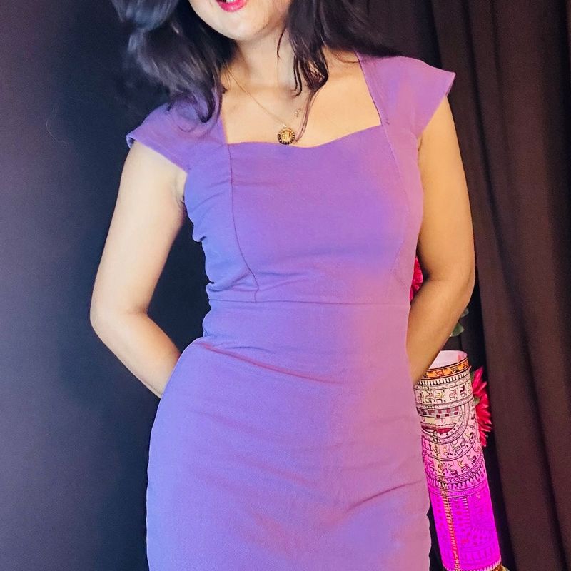 Cute Purple Midi Dress