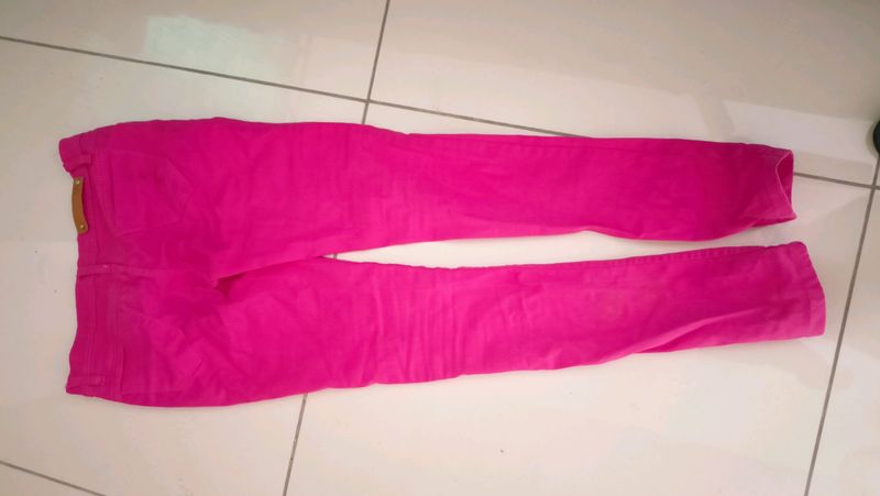 Hot pink jeans