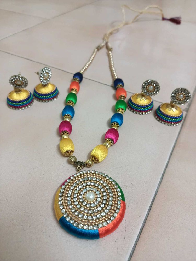Multi Colour Thread Jewellery Set✨