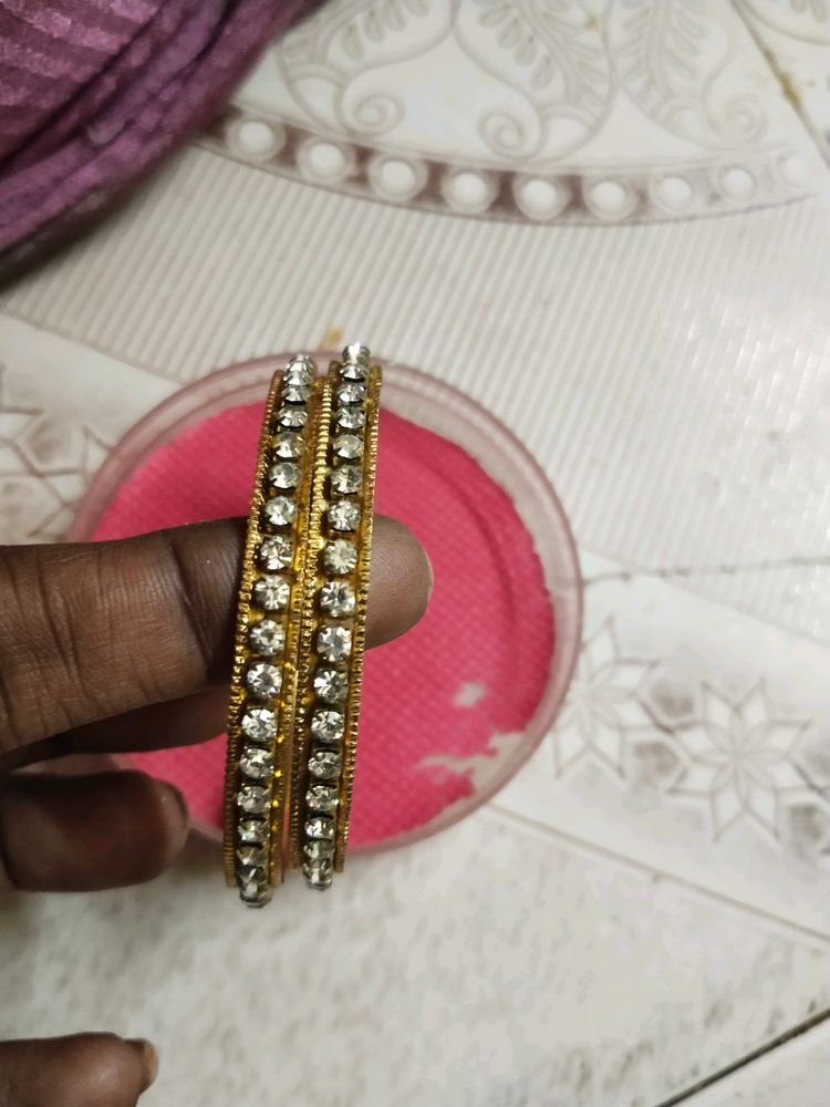 White Stone Bangle