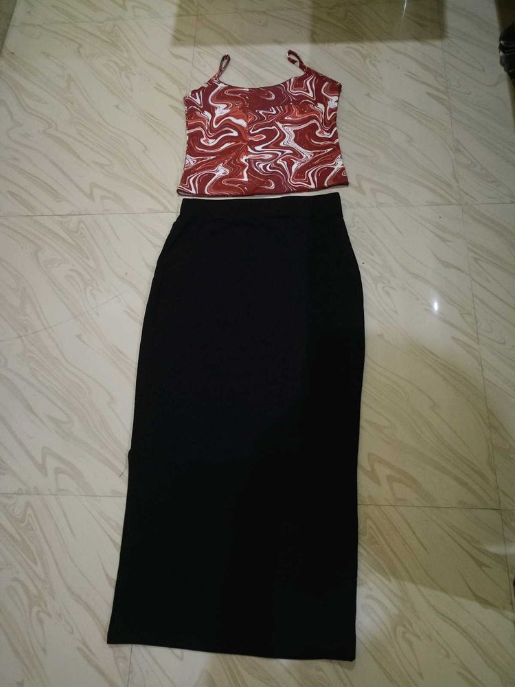 Combo Of Top And Pencil Skirt