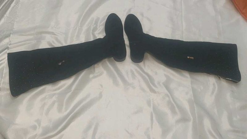 Black Thigh High Boots