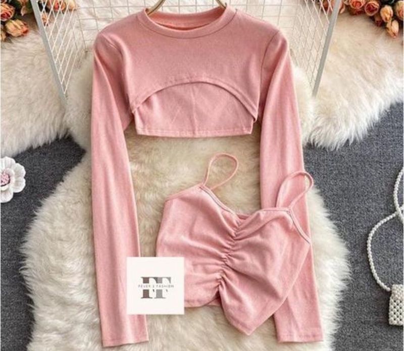 Pink Two-Piece Top Set