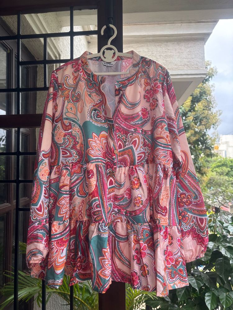 Paisley Print Tunic Top