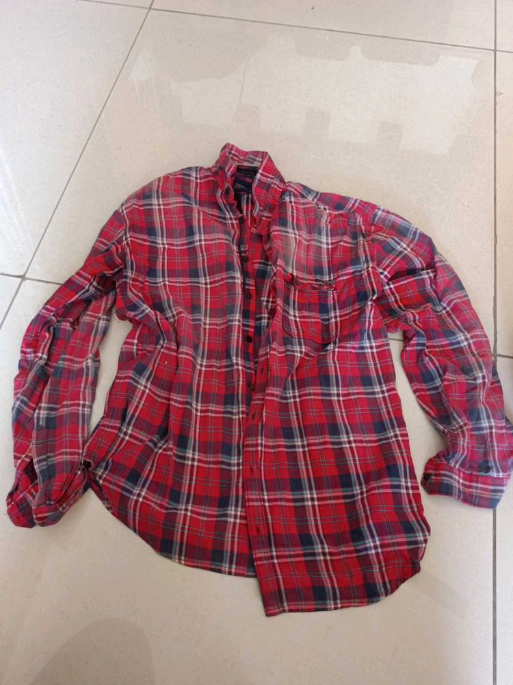 Red Plaid Flannel Shirt
