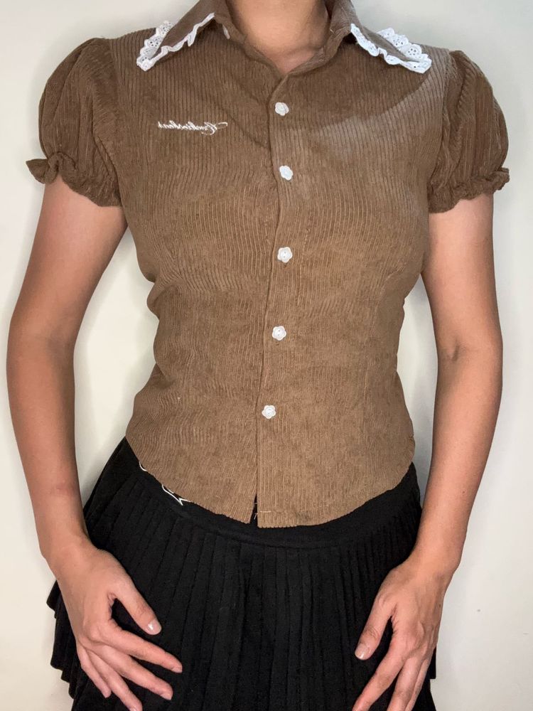 Brown Corduroy Top