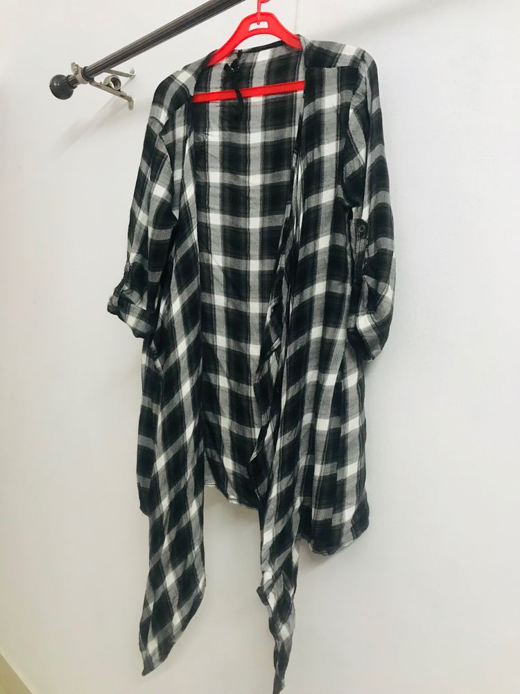 Stylish Western Check Shirt Shrug