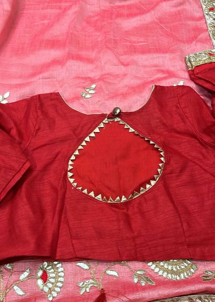Red &amp; Pink Saree Blouse