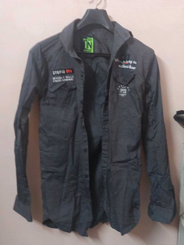 Stylish Gray Men&#39;s Shirt