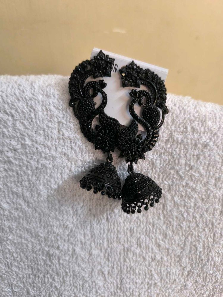 Black Jhumka Earrings