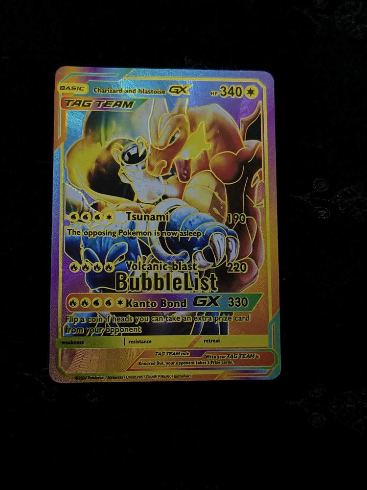Authentic Charizard &amp; Blastoise GX Tag Team Card