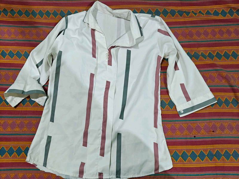 Striped White Top