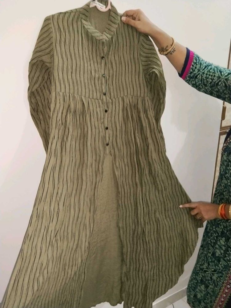 Striped Olive Green Tunic