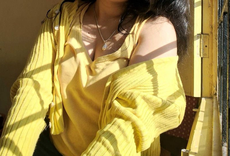 Warm Sunshine Yellow Knit Top......winter perfect.