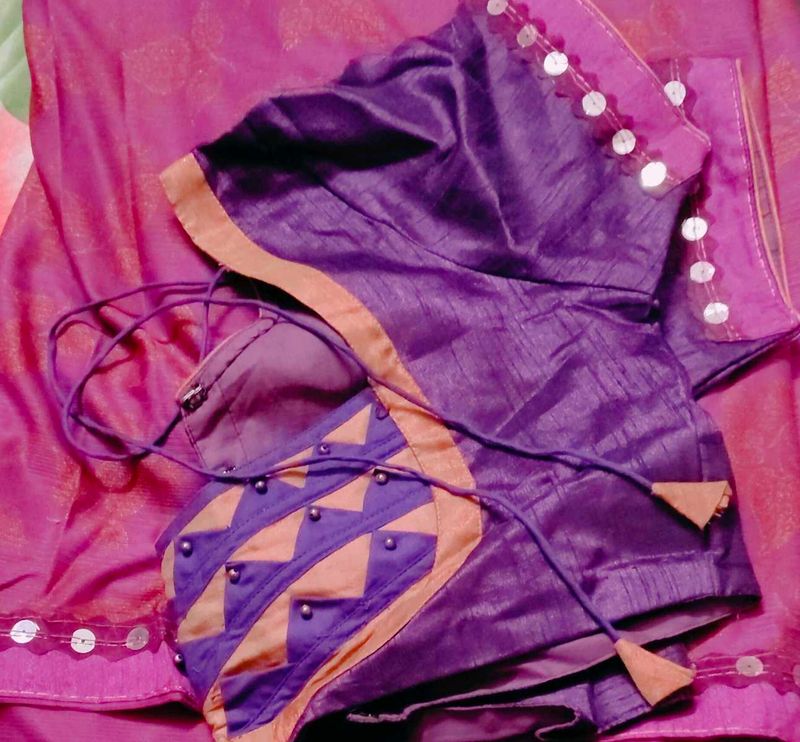 New Elegant Ruffel saree with stitched patch work