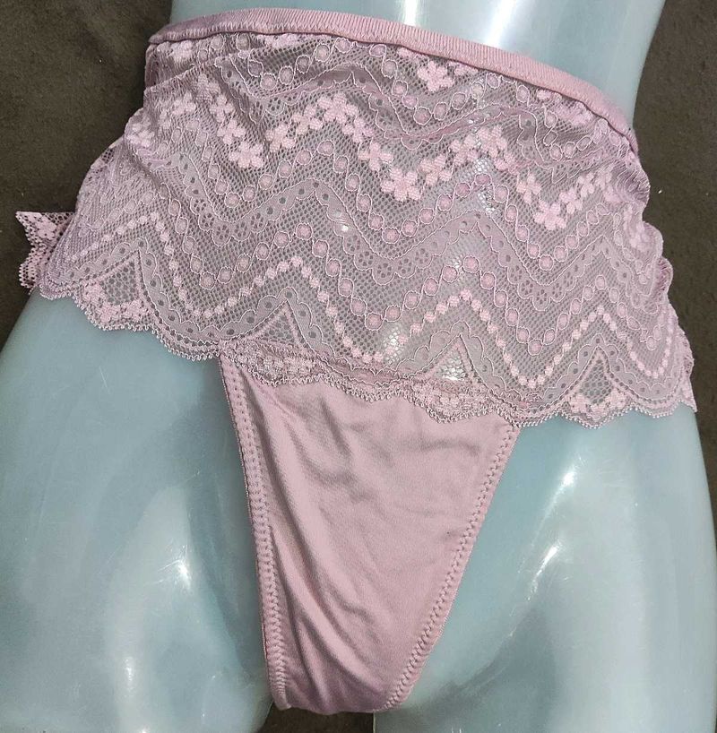 Lace Detail Thong Panties 🖤