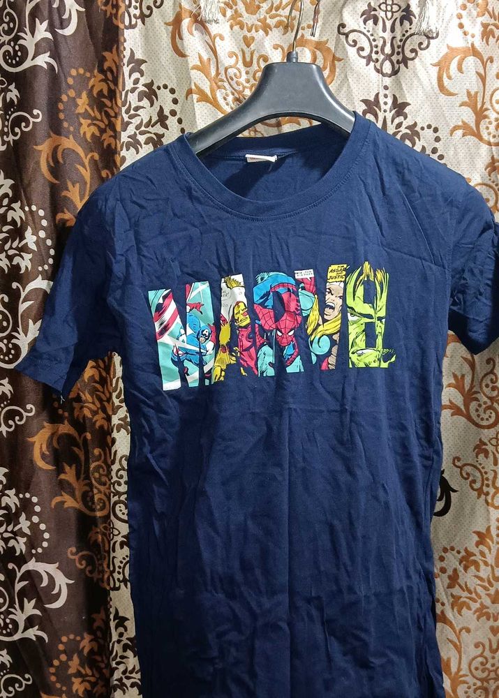 Marvel Superheroes Graphic Navy Blue T-Shirt