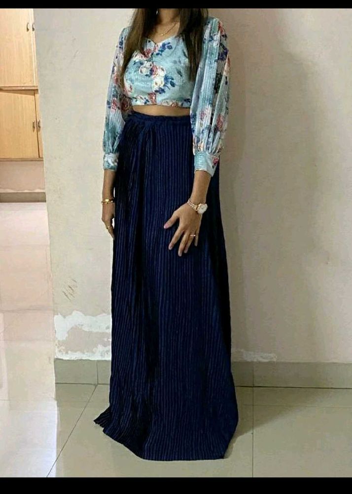 Floral Crop Top &amp; Skirt Set