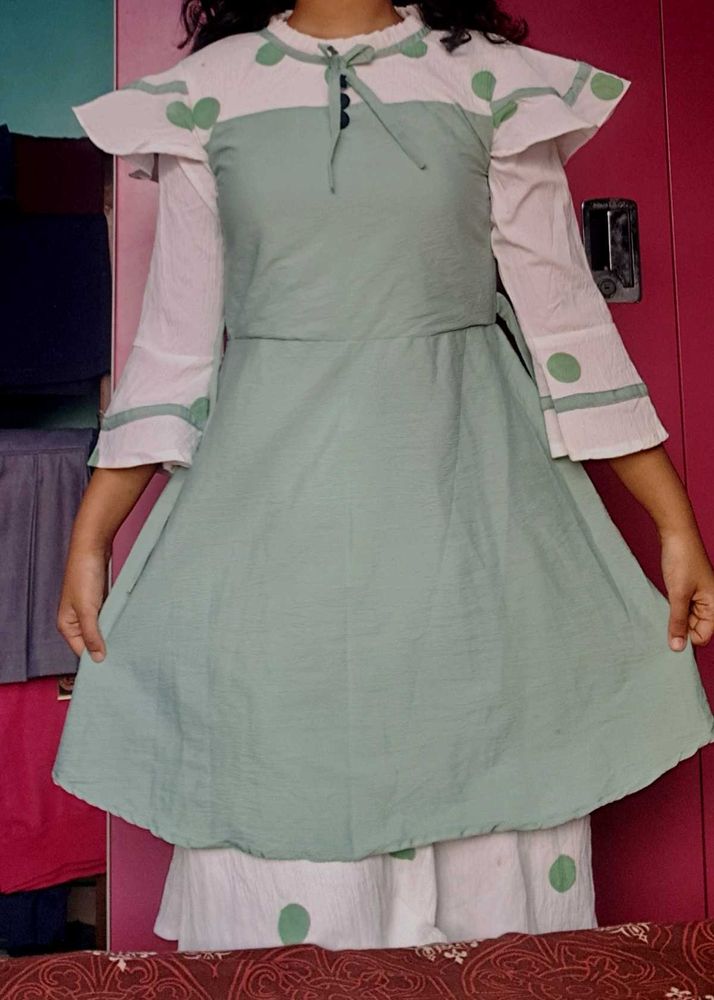 Cute Green Polka Dot Dress