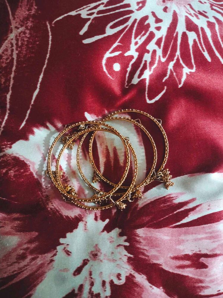 Gold Beaded Bangle Set Of 4