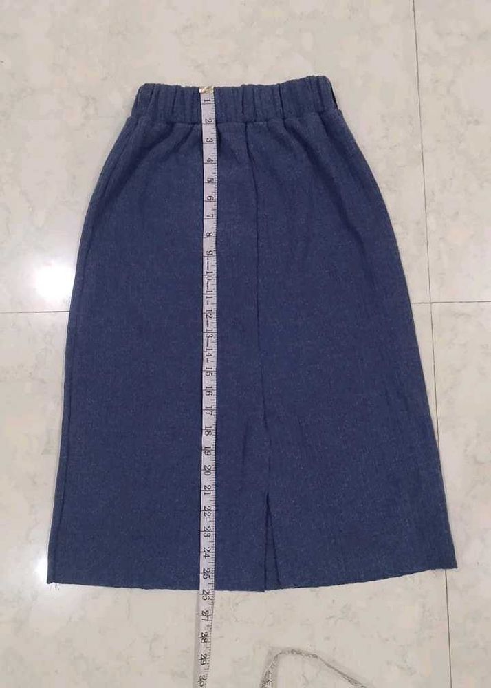 Blue Midi Skirt Waist Fits Till 32
