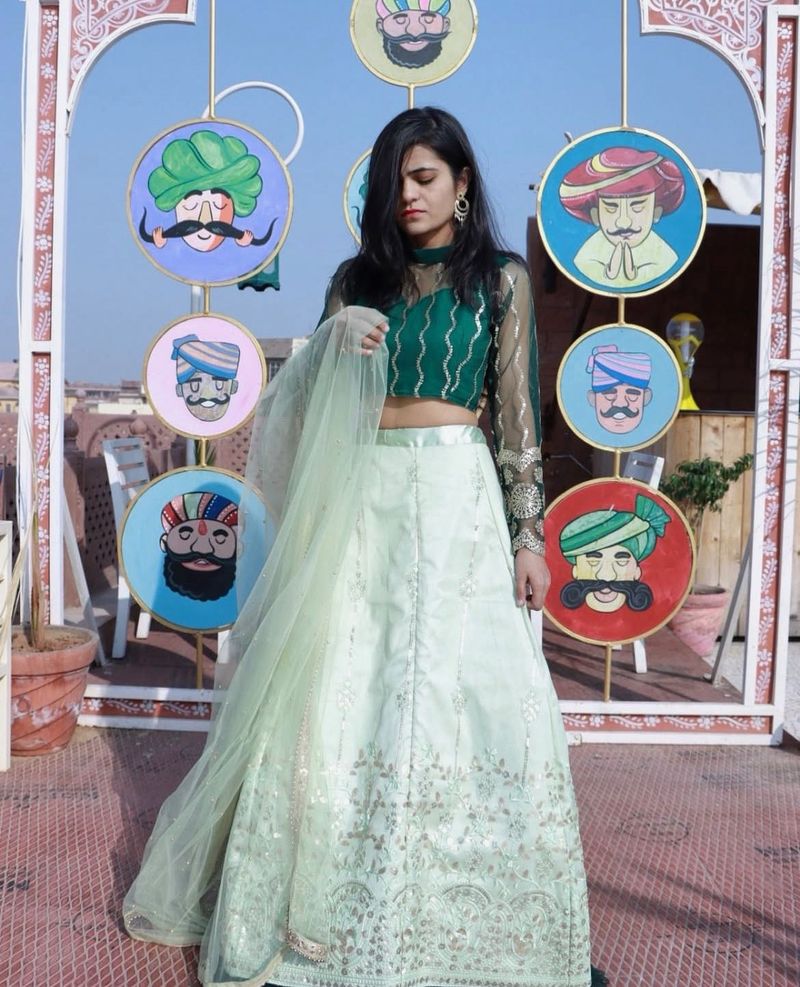 Elegant Green Lehenga Choli Set