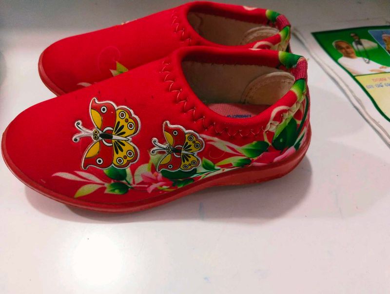 Cute Red Floral Shoes