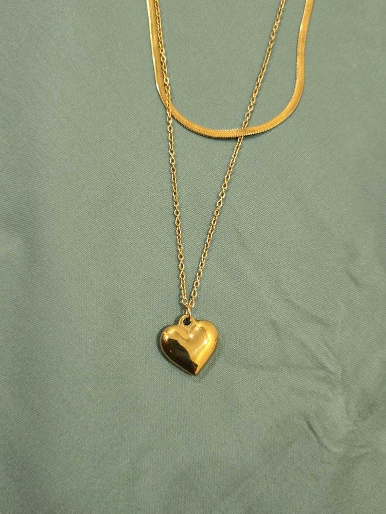Palmonas 18K Gold Pleated - Heart Pendant Necklace