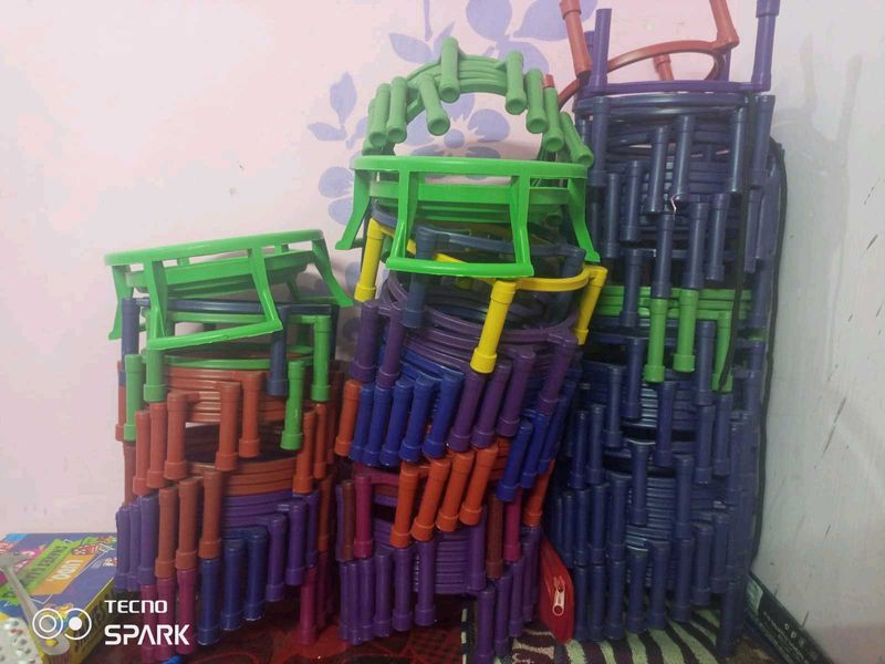 Colorful Stacking Chairs - Bulk Lot