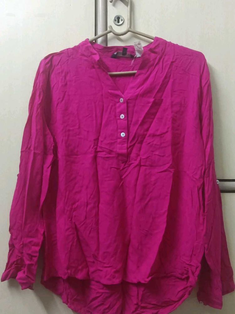 Pink Button-Down Top for women