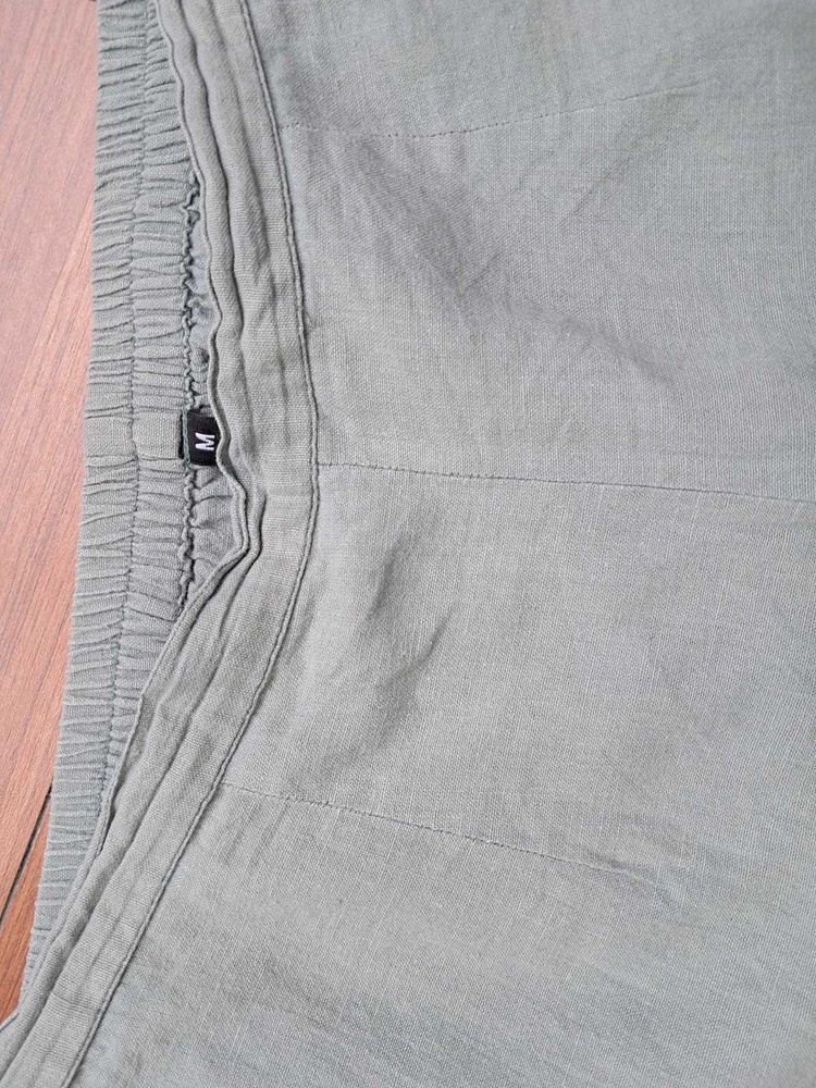 9) Olive Cotton Blend Pants - Size M