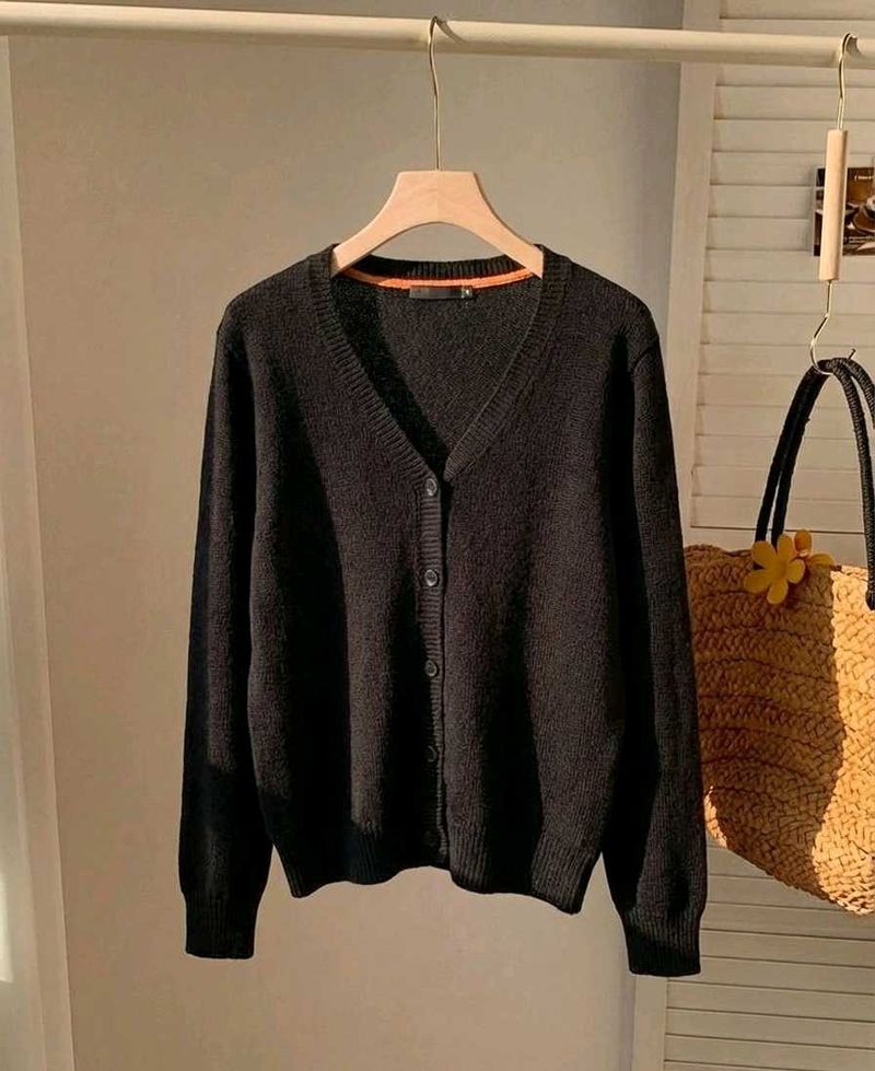 Imported Black Cardigan