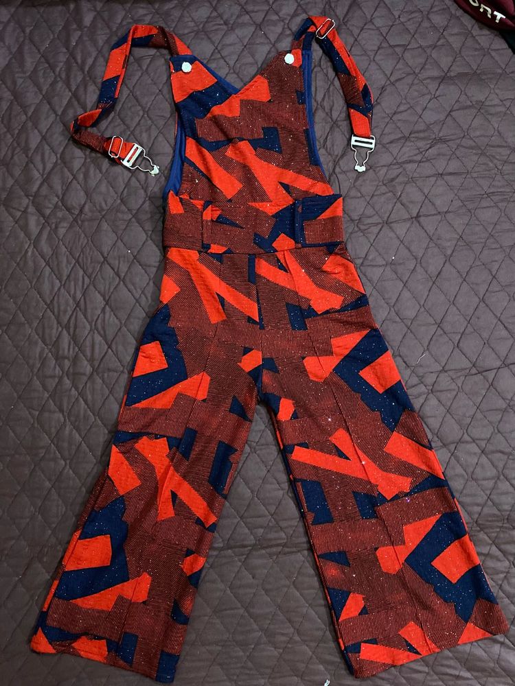 Vintage Geometric Print Jumpsuit